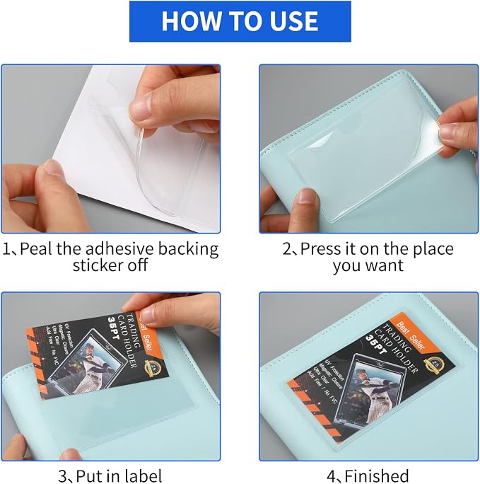 Epakh 50 Pack Clear Adhesive Pockets 5 Sizes Plastic Self Adhesive Label Holder - Image 7