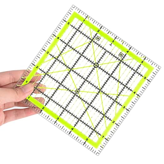 UOOU Quilting Ruler 1 Pack, Square Quilting Rulers Fabric Cutting Ruler Acrylic - Image 4