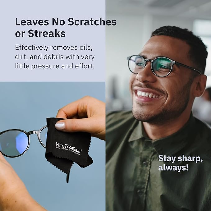 Elite Tech Gear Optical, Screen & Lens Care Kit - 3pc Spray (2x4oz+1oz) with 2 Microfiber Cloths - Alcohol-Free Eyewear Solution - 5pc Glasses Cleaner-DeskLoop Office