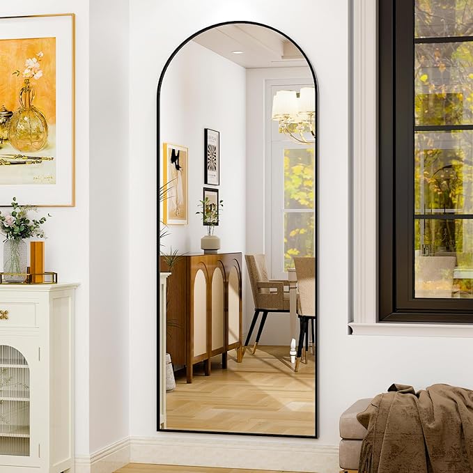 HARRITPURE 28" x 71" Full Length Mirror - Aluminum Alloy Frame Full Body Mirror - Black Extra Large Floor Mirrors for Bedroom, Living Room, Bathroom-DeskLoop Office