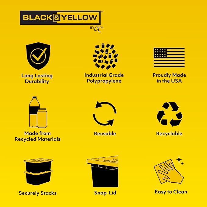 CX BLACK & YELLOW, 17-Gallon Heavy Duty Storage Bins - Image 9