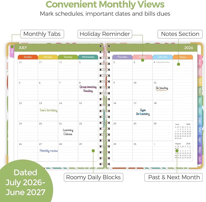 SKYDUE Teacher Planner 2026-2027 Academic Year, 8.5" x 11" Deluxe Teacher - Image 4