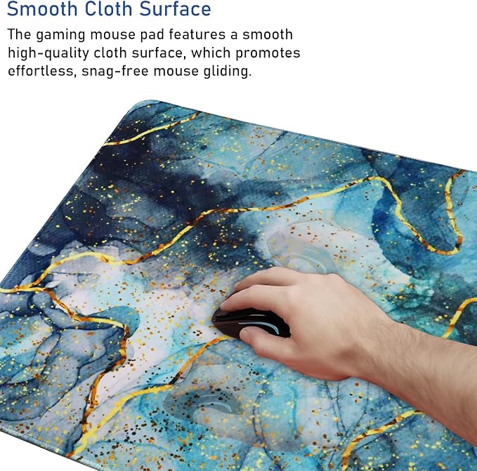 Large Gaming Mouse Pad with Stitched Edges, Durable Non-Slip Natural Rubber Base - Image 5