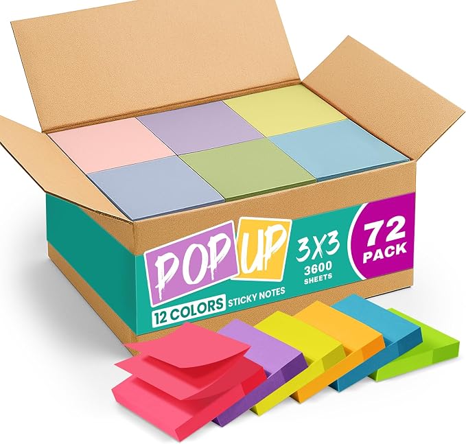 Pop Up Sticky Notes, 3x3 Inches Refills by Taja