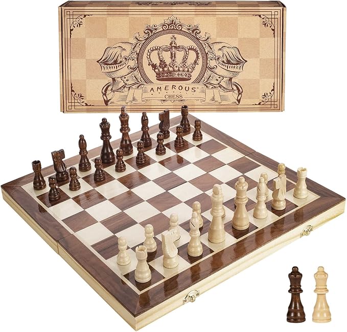 AMEROUS 15 Inches Magnetic Wooden Chess Set by AMEROUS