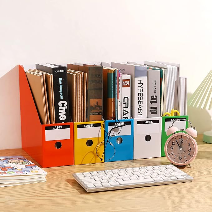 Foldable Desk File Holder Organizer Sturdy Cardboard Magazine Storage Box - Image 6