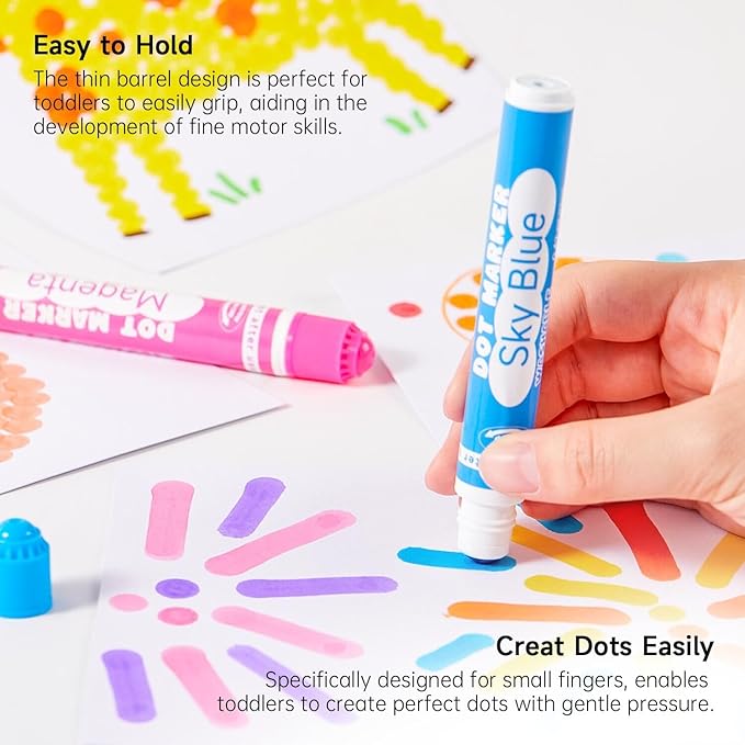Shuttle Art Dot Markers, 15 Colors Washable Dot Markers for Toddlers,Bingo Daubers Supplies for Kids Preschool Children, Non Toxic Water-Based Bingo Daubers-DeskLoop Office