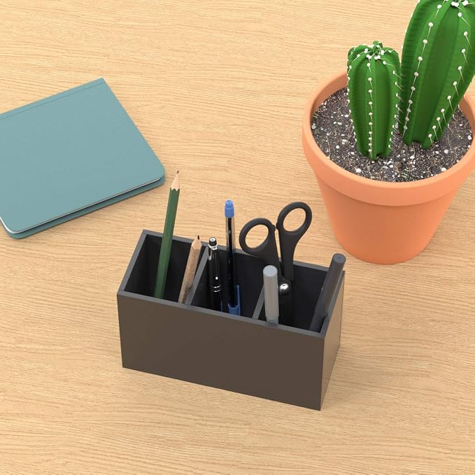 NIUBEE Acrylic Pen Holder 3 Compartments - Image 7