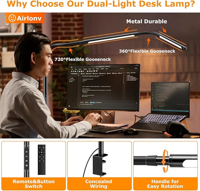 LED Desk Lamp for Home Office, Eye-Caring Desk Light - Image 4