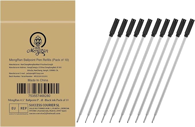 MengRan 4.5'' Ballpoint Ink Pen Refills by MengRan