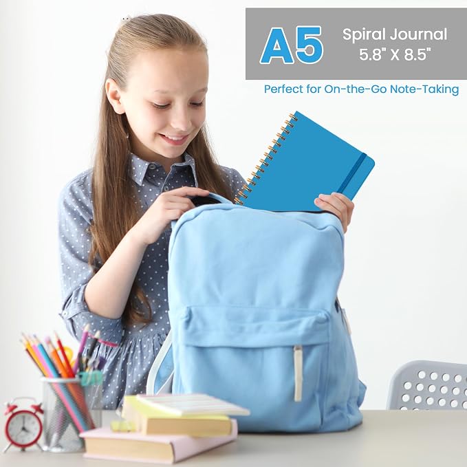 CICPAP Lined Spiral Journal Notebook, A5 College Ruled Notebook - Image 6