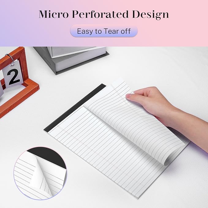 Nichela 4 Pack Legal Pads 8.5 x 11 White Note Pads 8.5 x 11 Notepad Micro - Image 3