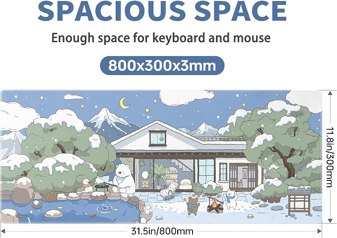 Kawaii Mouse Pad Large Desk Mat Extended Keyboard Mouse Pad Cute Mousepad - Image 2