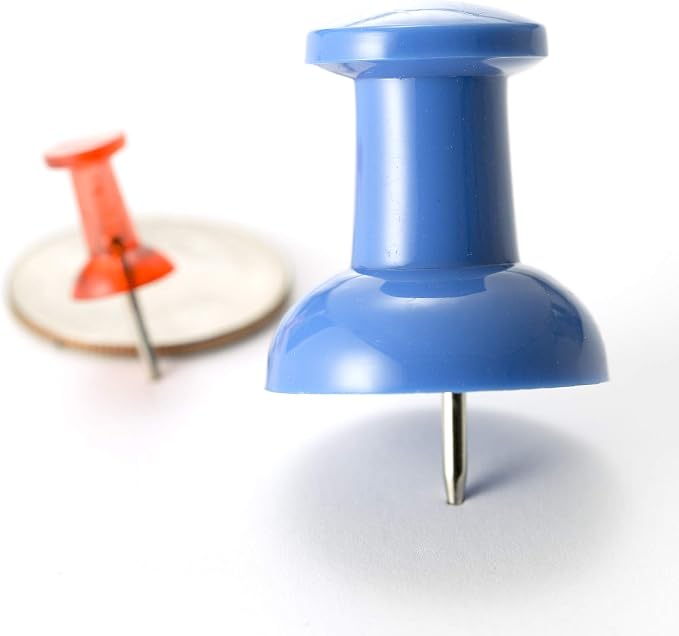 Officemate Giant Push Pins, 1.5" Assorted Colors, 2 Tubs of 12 - Image 4