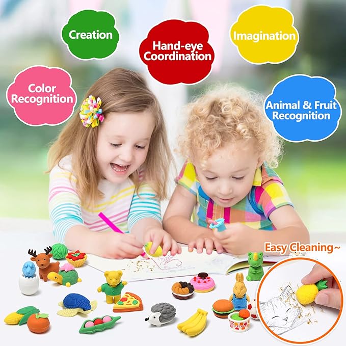 150 Pack Animal Erasers for Kids Puzzle Pencil Erasers 3D Mini Eraser Toys for Classroom Prizes Game Reward Easter Egg Fillers Goodie Bag Stocking Stuffers Treasure Box Party Favors for Kid Gifts-DeskLoop Office