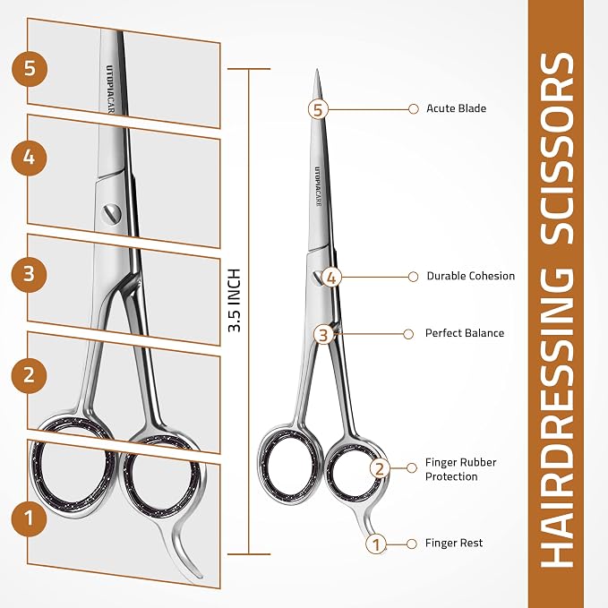 Utopia Care Hair Cutting and Hairdressing Scissors 3.5 Inch, Premium Stainless - Image 2