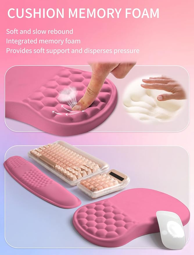 Hokafenle 2in1 Combination, Wave Keyboard Wrist Rest and Ergonomic Curvature - Image 4