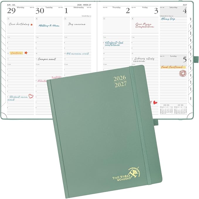 POPRUN 2026-2027 Academic Planner, Large Size 8.5" x 10.5", Weekly and Monthly by POPRUN