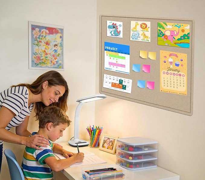 Large Bulletin Board, 48 X 36 inches Felt Board Notice Pin Board, Self-Adhesive - Image 5