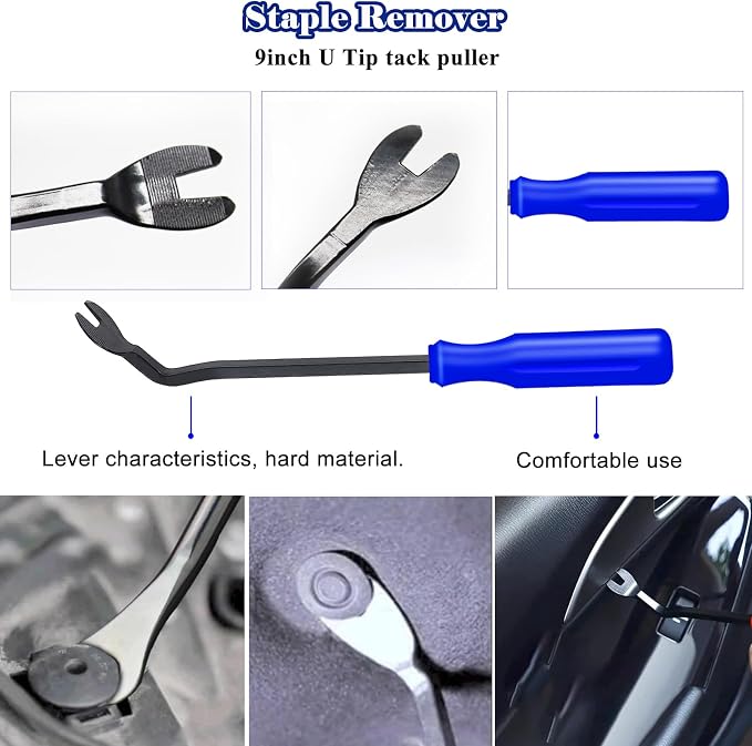 5Pcs Upholstery Staple Remover Tool Set Including U Tip Tack Puller, Dual Head - Image 5