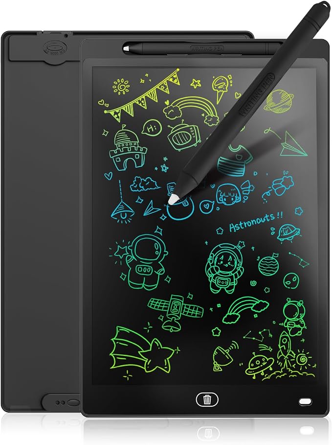 Genialba LCD Writing Board 12 Inches, Colourful Electronic Tablet, Portable by Genialba