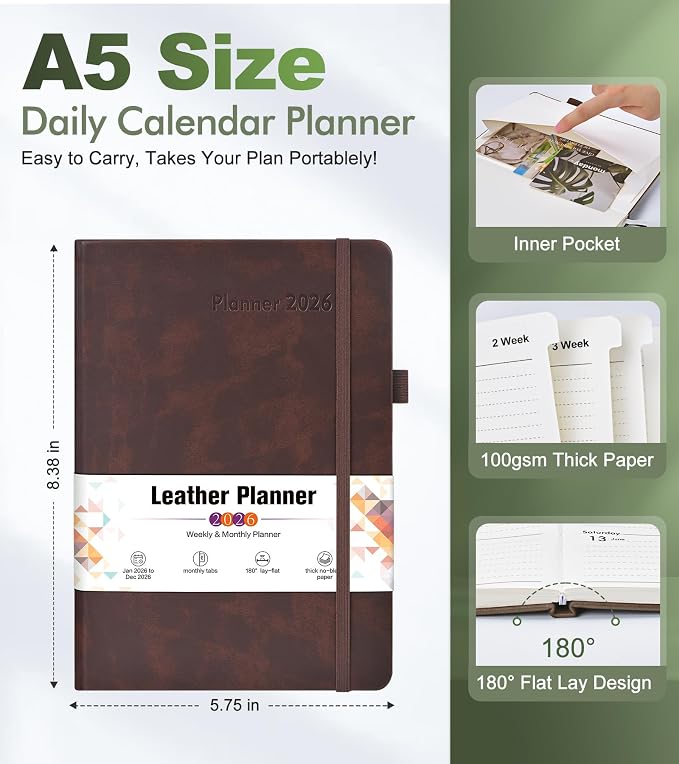 2026 Weekly & Monthly Planner, 12 Months Hardcover Planner from January 2026 - Image 5