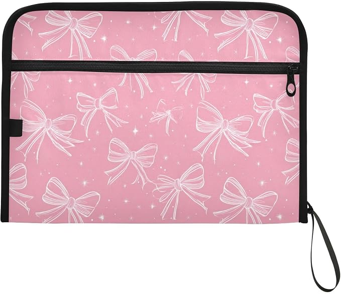 Pink Bows Accordion File Organizer Expanding Document Folder - Image 7