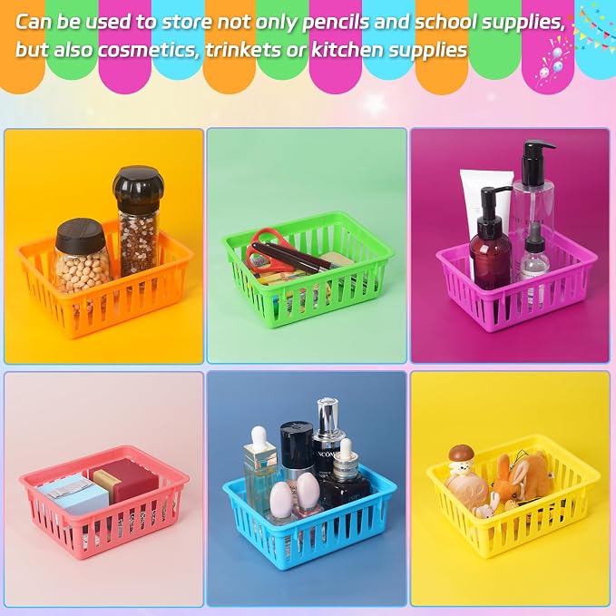 ZZYFGH 24 PCS Pencil Holders, Pencil Baskets, Small Plastic Baskets - Image 5