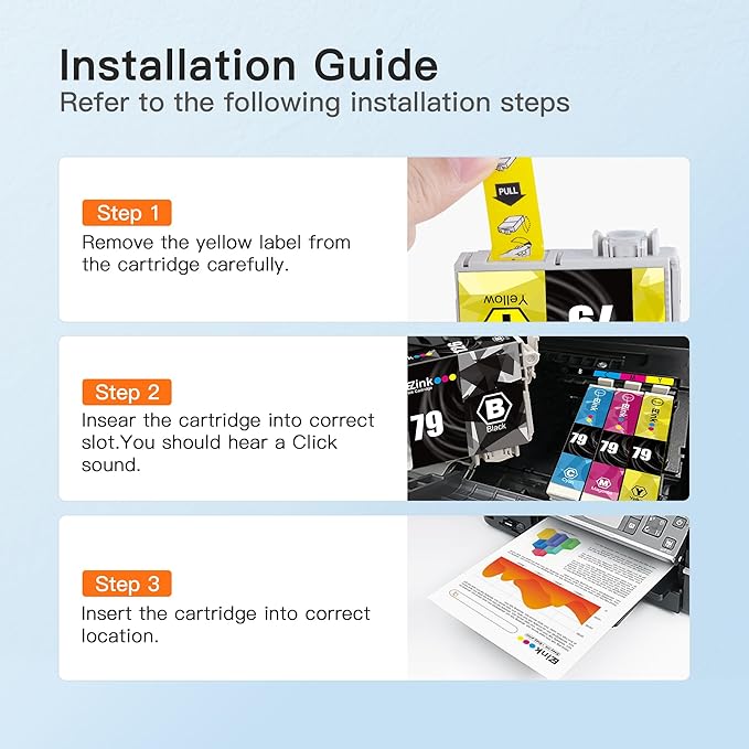 E-Z Ink Remanufactured Ink Cartridge Replacement for Epson 79 T079 (T079120, T079220, T079320, T079420, T079520, T079620) to use with Artisan 1430 and Stylus Photo 1400 Printer (7 Pack)-DeskLoop Office
