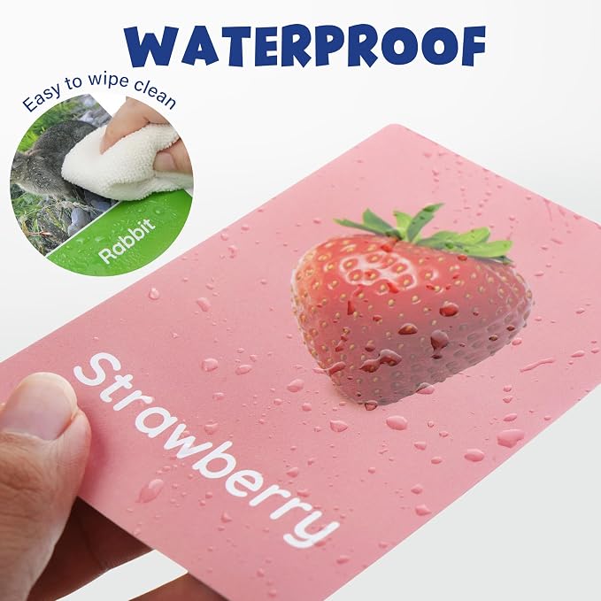 BenBen Flash Cards for Toddlers 1-3, Rip Proof & Waterproof, 84 Double-Sided - Image 4