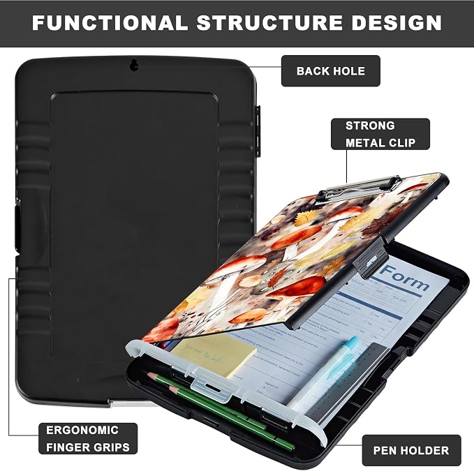 Clipboard with Storage, Storage Clipboard with Pen Holder, Heavy Duty Plastic - Image 6