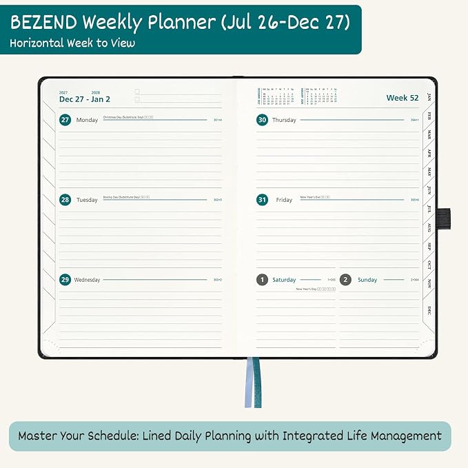 BEZEND Weekly Planner 2026-2027 Horizontal Layout Notebook 18 Months Academic - Image 2