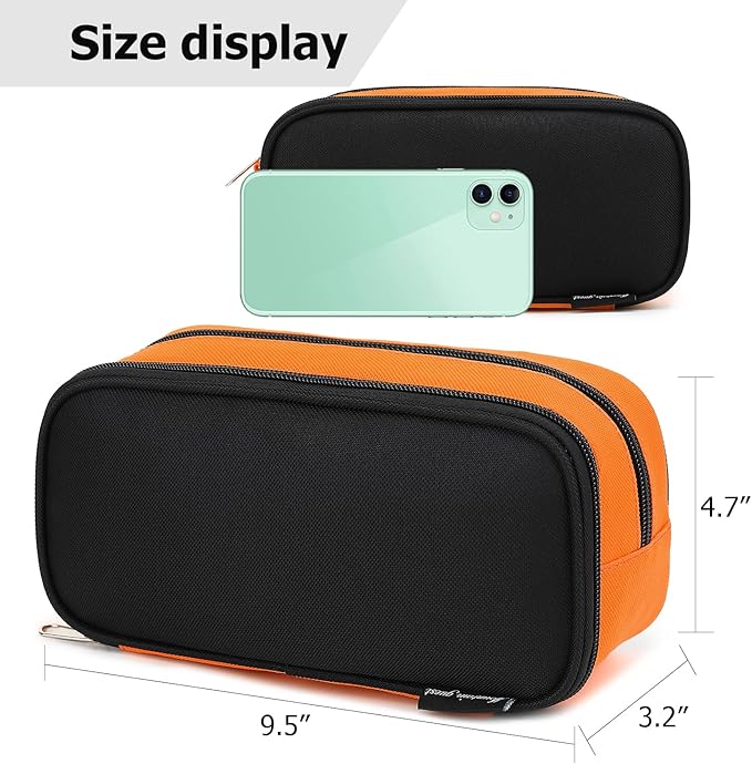 Large Capacity Pencil Case Multi-Slot Pencil Pouch Durable Pencil Box Portable Office Pen Bag with Zipper-DeskLoop Office