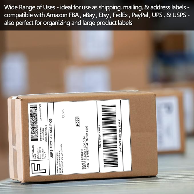 SJPACK 100 Half Sheet Shipping Labels 5-1/2" X 8-1/2" Address Blank Labels - Image 7