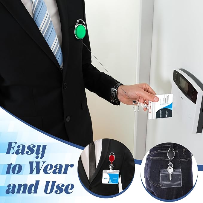 Laumoi 60 Pack Heavy Duty Retractable Badge Holder Reel - Image 4