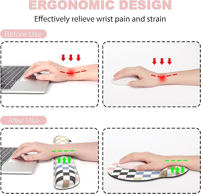 Ergonomic Mouse Pad with Wrist Rest and Keyboard Wrist Rest, Mousepad and Wrist - Image 2