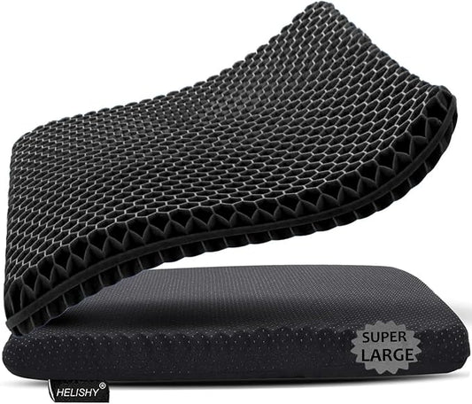 Super Large Gel Seat Cushion for Long Sitting Pressure Pain Relief | 19x19inch by Helishy