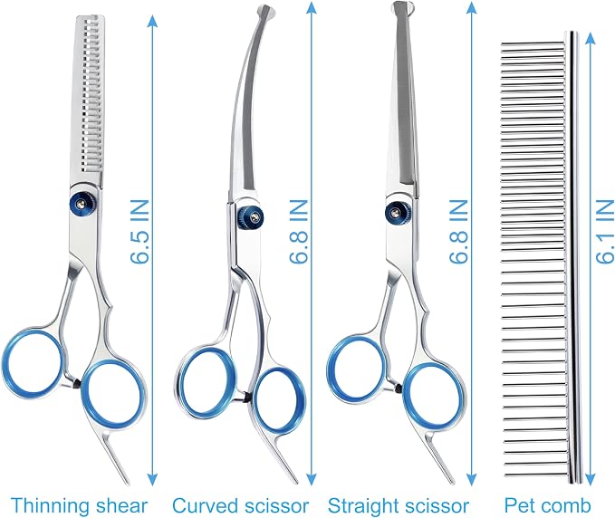 5 in 1 Premium Dog Grooming Scissors, Professional Dog Scissors - Image 6