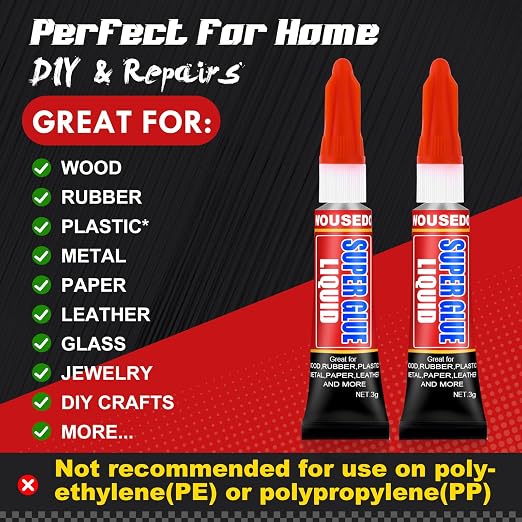 WOUSEDO 12 X 3g Super Glue Liquid, Fast Drying Cyanoacrylate Glue - Image 3