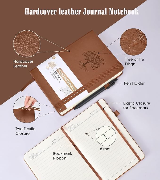 Lined Journal Notebook -365 Pages A5 Thick Journal - Image 4