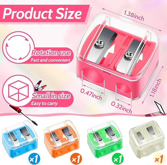 Chuangdi 5 Pack Makeup Pencil Sharpener Plastic Lip Liner Pencil Eyeliner - Image 2