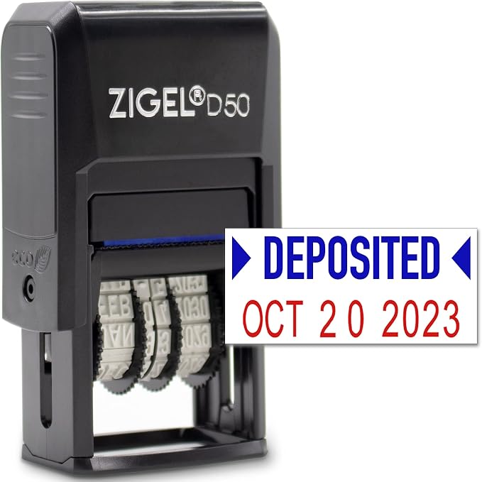 ZIGEL D50 Date Stamp with DEPOSITED by ZIGEL