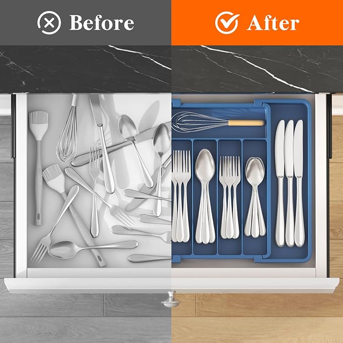 Lifewit Silverware Drawer Organizer, Expandable Utensil Tray - Image 4