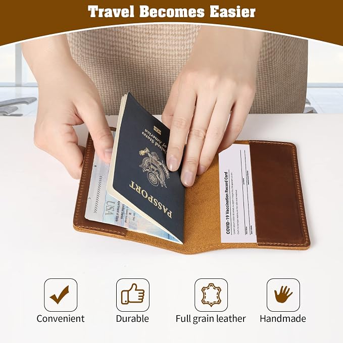 Jack&Chris Leather Passport Holder, Passport Travel Wallet Cover Case - Image 6