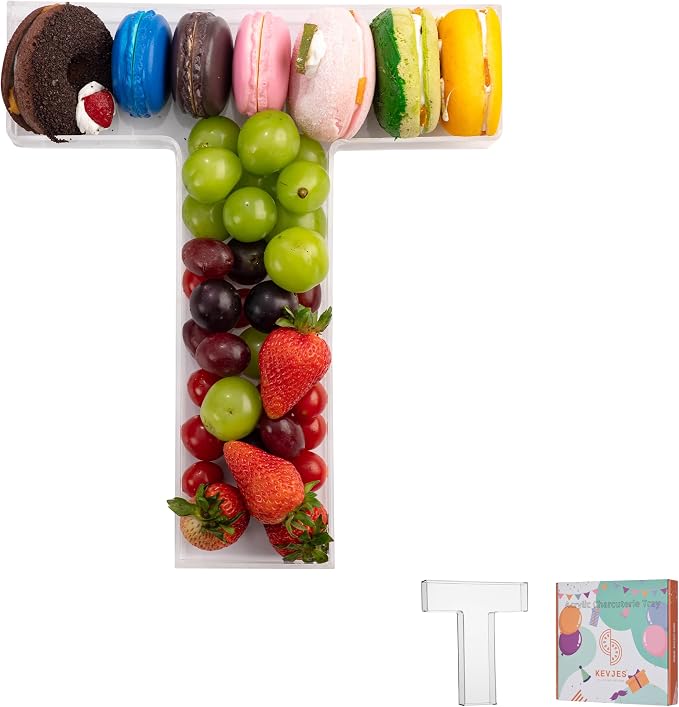 11" Clear Acrylic Letter & Number Charcuterie Tray-Reusable Fillable Alphabet by kevjes