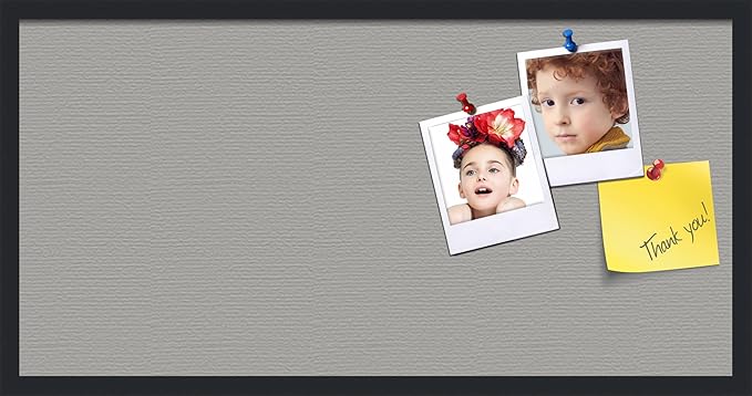 PinPix 36x18 Inch Cork Bulletin Board. This Decorative Framed Pin Board Comes with Dark Stone Design and a Satin Black Frame. Ideal for Home Office Decor or Message Board (PinPix-1808)-DeskLoop Office