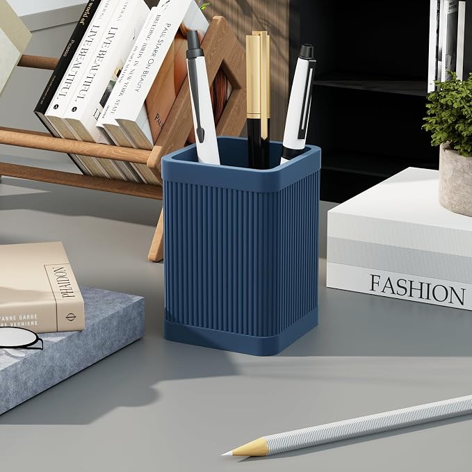 HighHerz Aesthetic Pen Holder For Desk, Modern Silicone Pencil Holder, Stylish - Image 8
