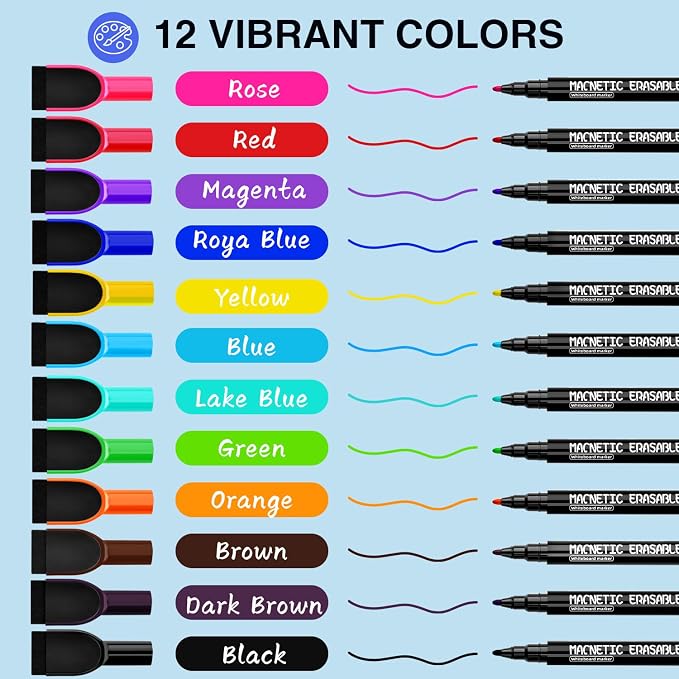 Magnetic Dry Erase Markers Fine Tip - Image 2