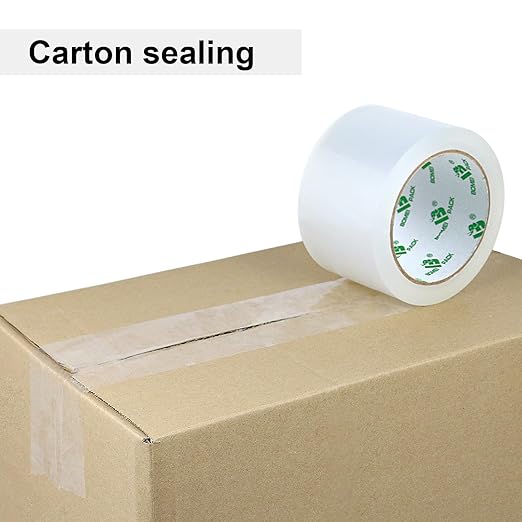 BOMEI PACK 3 inch Wide Heavy Duty Packing Tape, 2.4 Mil 3.0 Inch x 60 Yards, 12 Refills Rolls Clear Box Tape for Moving, Shipping, Mailing and Packaging-DeskLoop Office