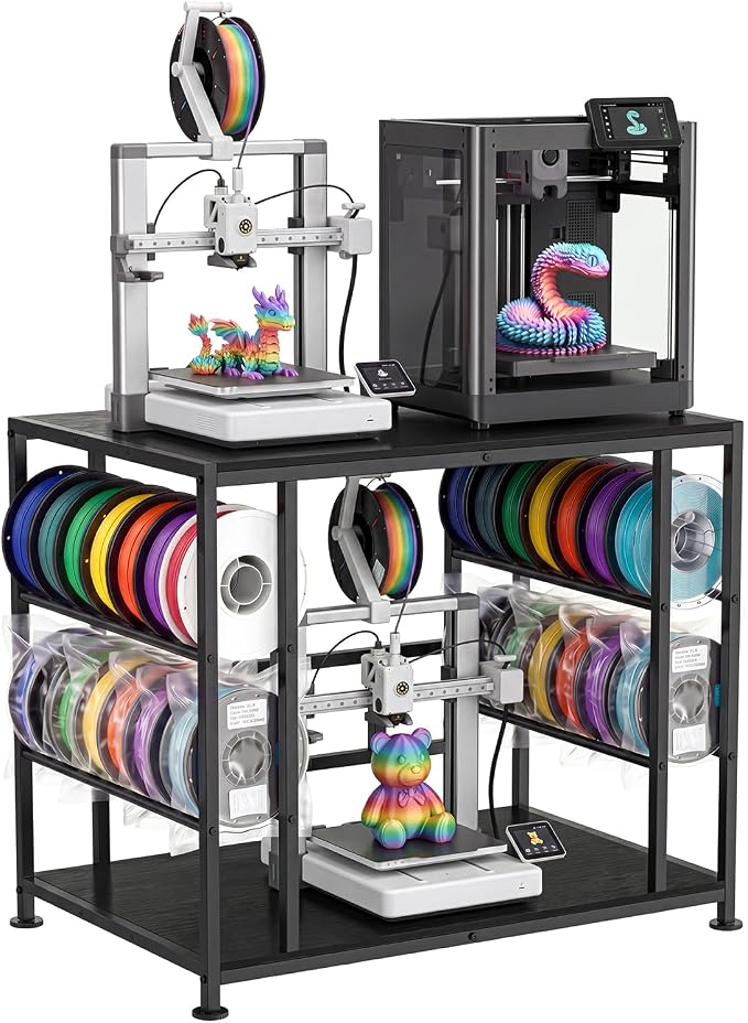 Large 3D Printer Stand with Filament Storage Heavy Duty Metal 3D Printer Table by FitPoint